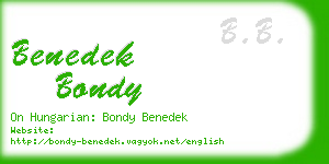 benedek bondy business card